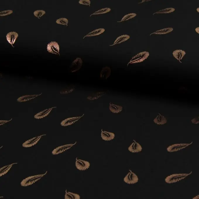 Sale Popeline Viskose Federn Schwarz