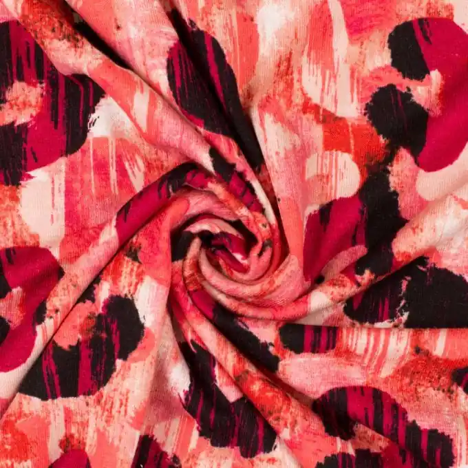 Ab Werk Jersey Viskose Tiermotiv Rot