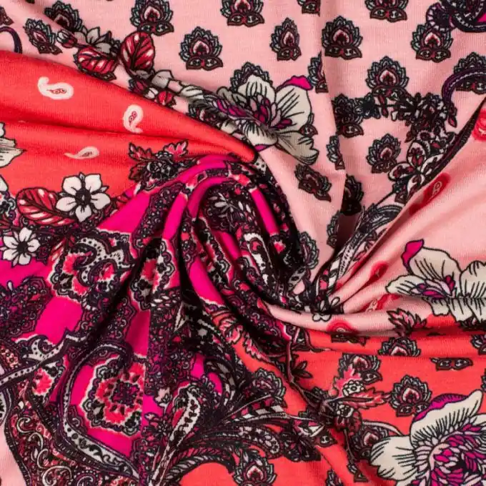 Begrenztes Angebot Baumwolljersey Bandana Rosa/Orange