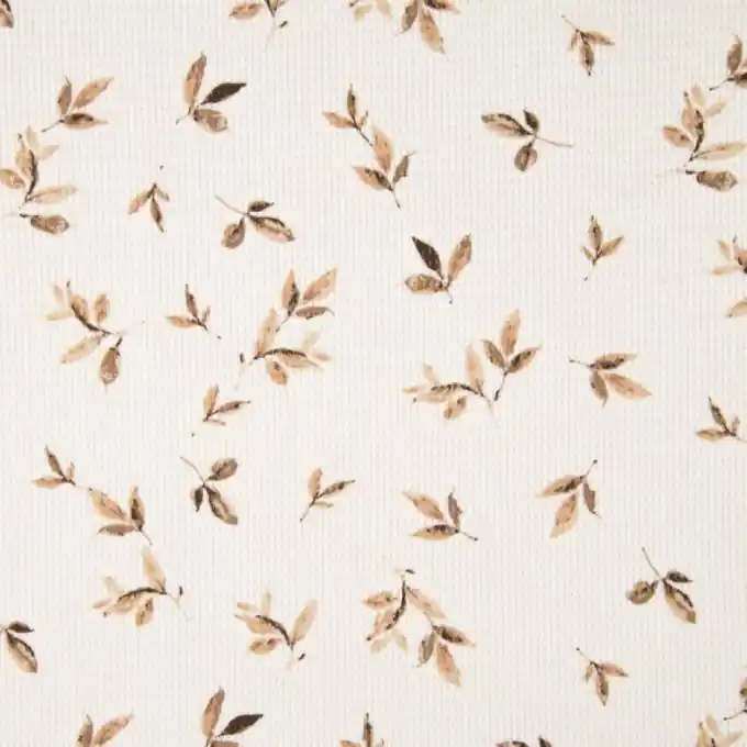 Geprüft Jersey Baumwolle geprägt dick Blätter Braun