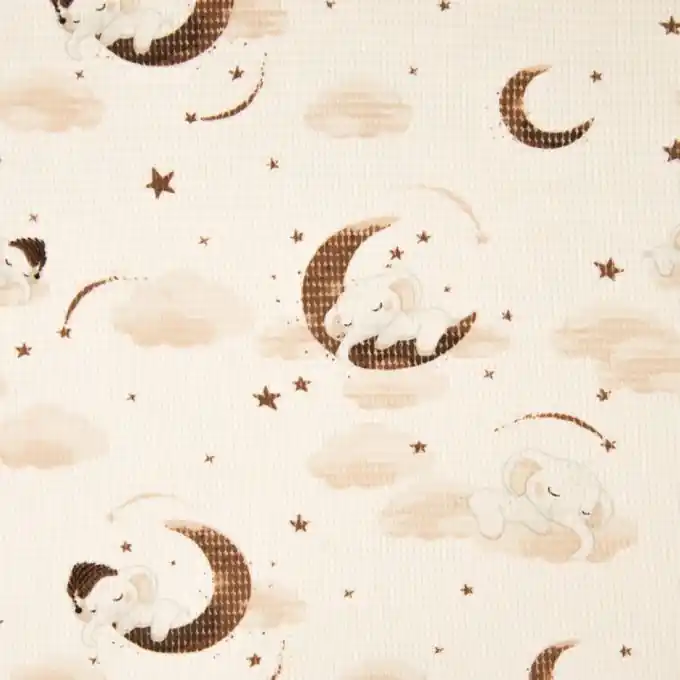 Direkt Vom Hersteller Jersey Baumwolle geprägt Ecru Elefanten