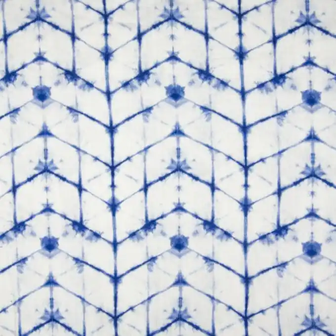 Doppelte Gaze Dreiecke Blau/Weiß Preis Gesenkt