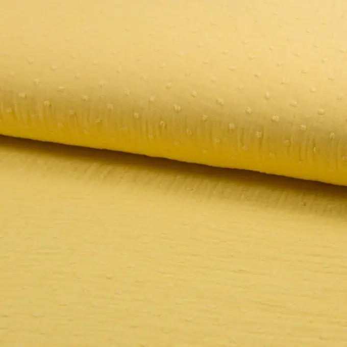 Doppelte Gaze Dobby Vanillegelb Bestpreis