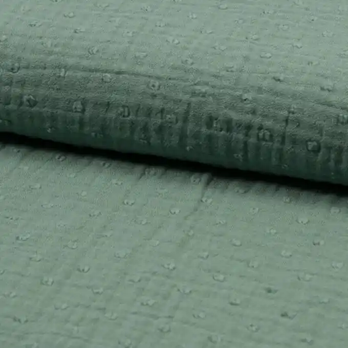 Doppelte Gaze Dobby Blassgrün Knallerangebot