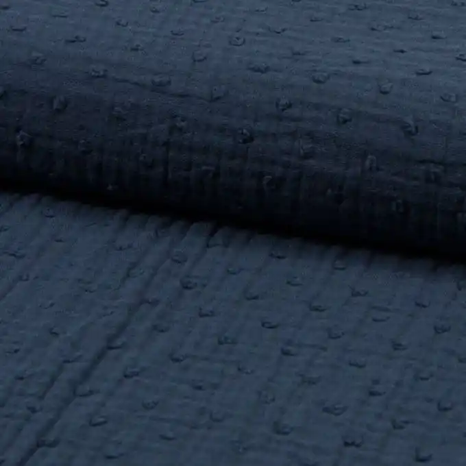 Musselin Dobby Jeansblau Preiswert