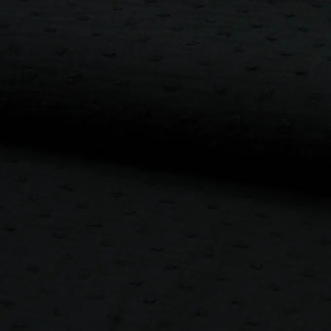 Doppelte Gaze Dobby Schwarz Mengenrabatt