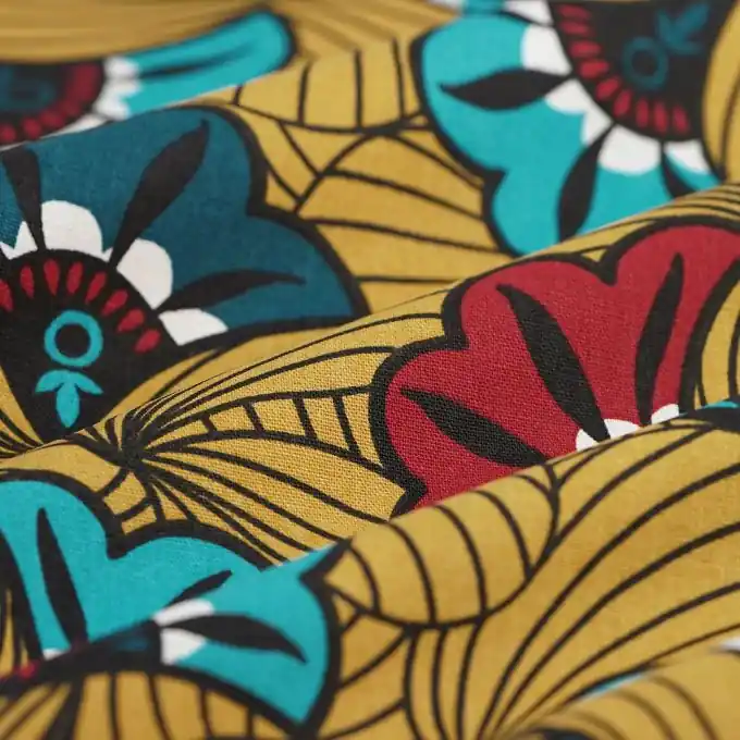 Großhandel Dicker Baumwollstoff Tansania currygelb