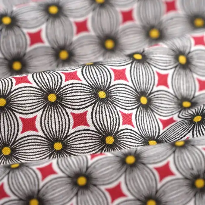 Preisknaller Cretonne Sisal Sonnenblumen Rot