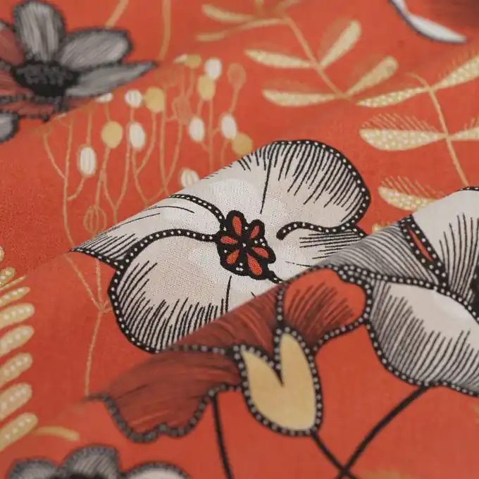 Hochwertig Dicker Baumwollstoff Indonesien orange