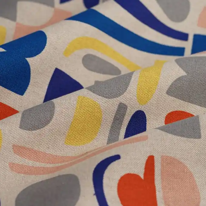 Kostenloser Rückversand Dicker Baumwollstoff Linenlook Abstrakt