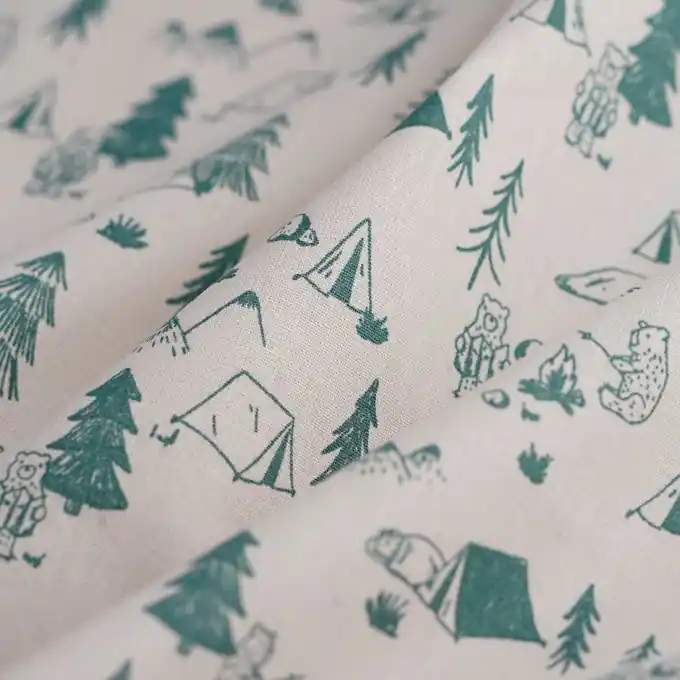 Im Trend Cretonne Bio Baumwolle Camping Ecru