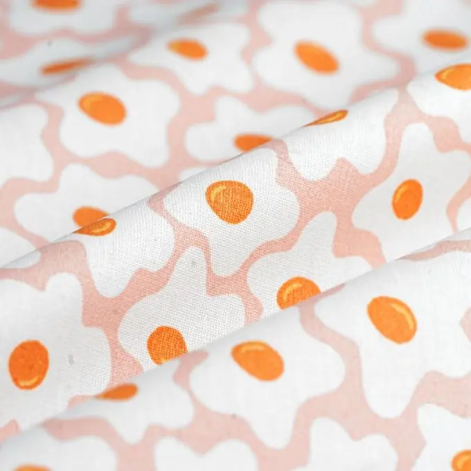 Beschichteter Baumwollstoff Spiegelei Rosa Heute Kaufen