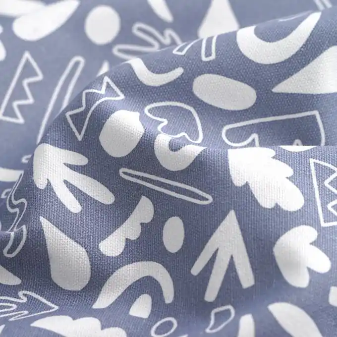 Geld-Zurück-Garantie Dicker Baumwollstoff Scherenschnitt blau-grau