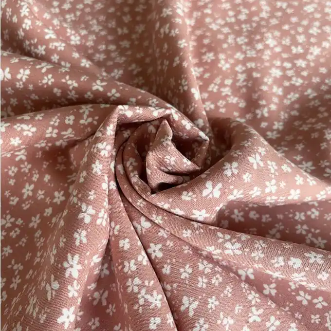 Wochenendangebot Popeline Viskose Schmetterlinge Rosa