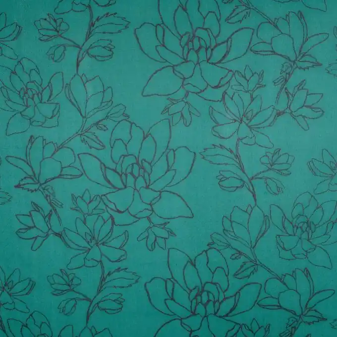 Begrenztes Angebot Vorhangsstoff Grün Blumen Schwarz 300cm