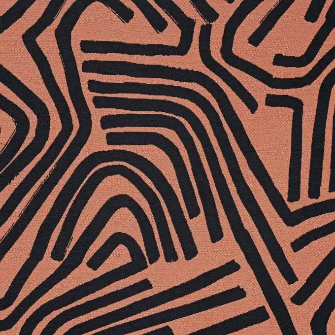 Premium Jacquard abstrakt Schwarz/Orange
