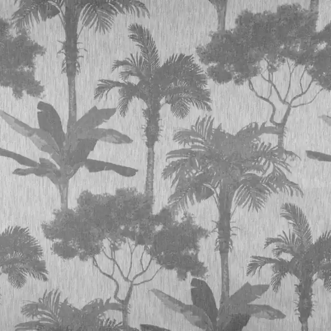 Billig Damast Palmen Grau 290 cm