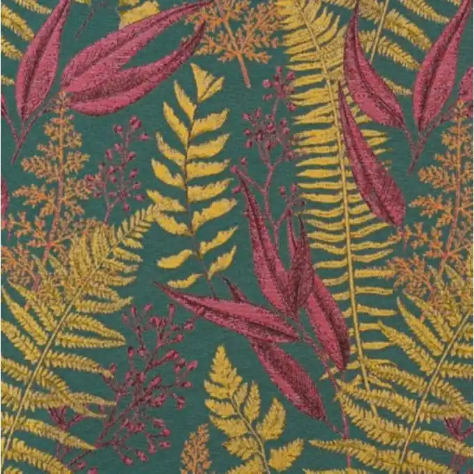 Mega-Angebot Jacquard Blätter Gold/Rot