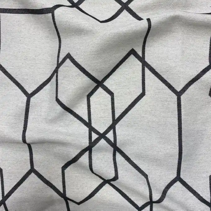 Jacquard Weiß Waben Schwarz 300cm Top-Qualität