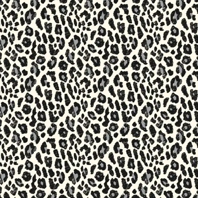 Preisreduziert Popeline Viskose Leopard Weiß/Schwarz