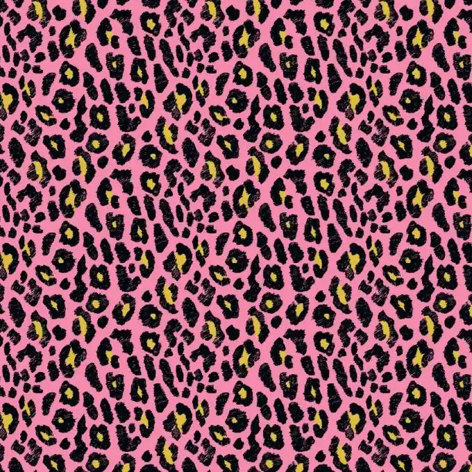 Popeline Viskose Leopard Rosa/Schwarz/Gelb Mega-Angebot