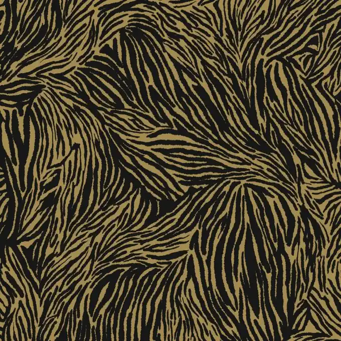 Popeline Viskose Zebra Ocker/Schwarz Highlight