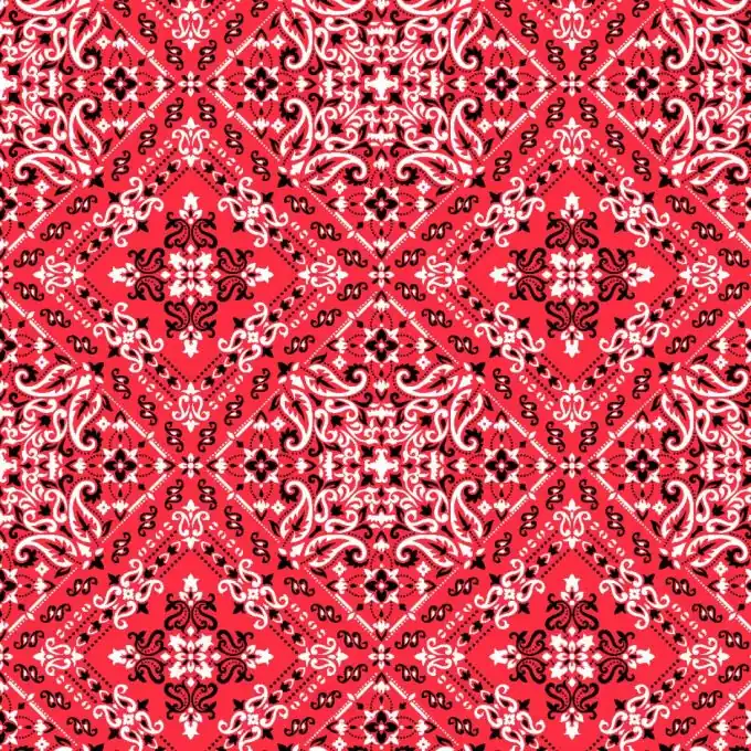 Popeline Viskose Bandana Rot Markenprodukt