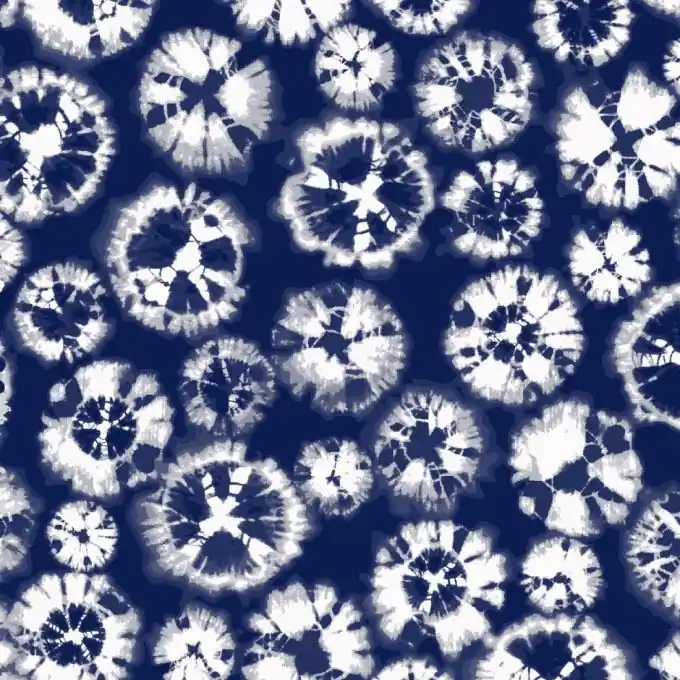 Versand Am Gleichen Tag Popeline Viskose Tie and Dye – Indigoblau