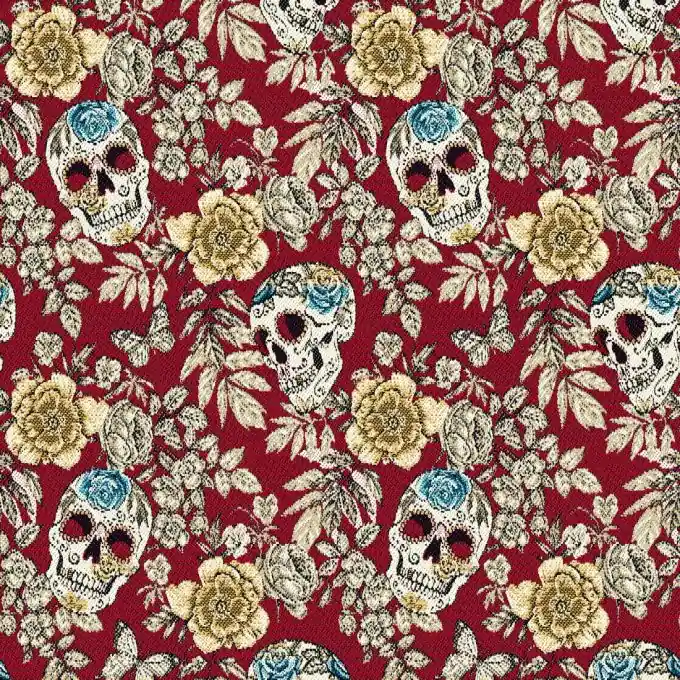 Jacquard Totenkopfmotiv Rot Letzte Chance
