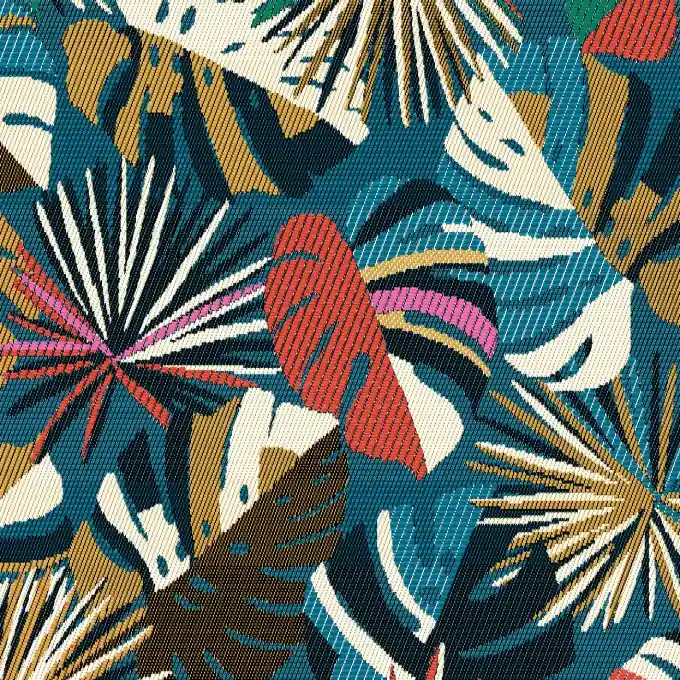 Kostenloser Versand Jacquard Monstera Blau