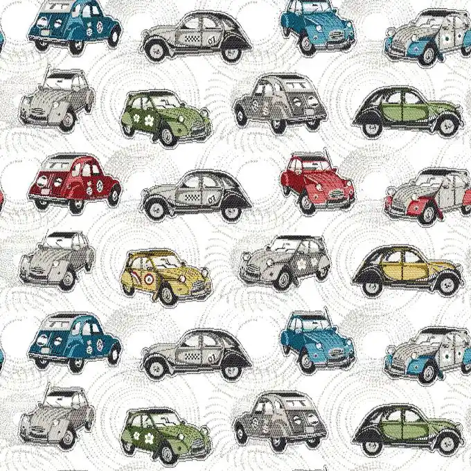 Jacquard kleine Autos – Ecru Gleich Bestellen