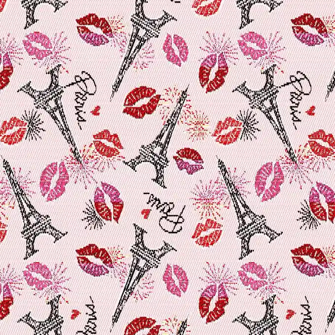 Jacquard Bisous Paris Rosa Schneller Versand