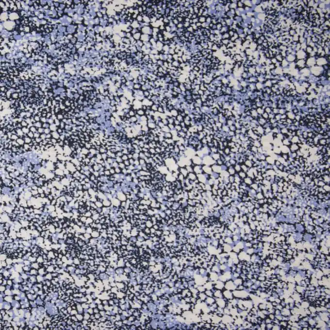 Viskose Crinkle Punkte Blau/Ecru Neu Im Sortiment