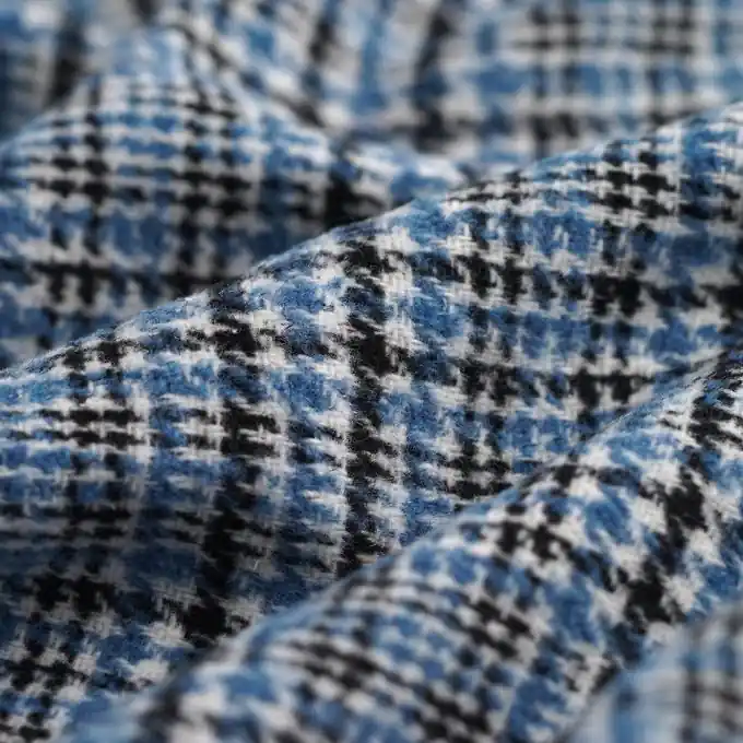 Wollstoff Polyester Prince of Wales blau Jetzt Zugreifen