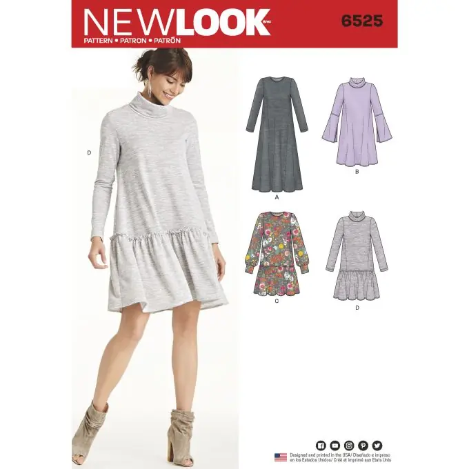 New look Schnittmuster 6525 Kleid Damen ENG/FR/ES Kracherpreis
