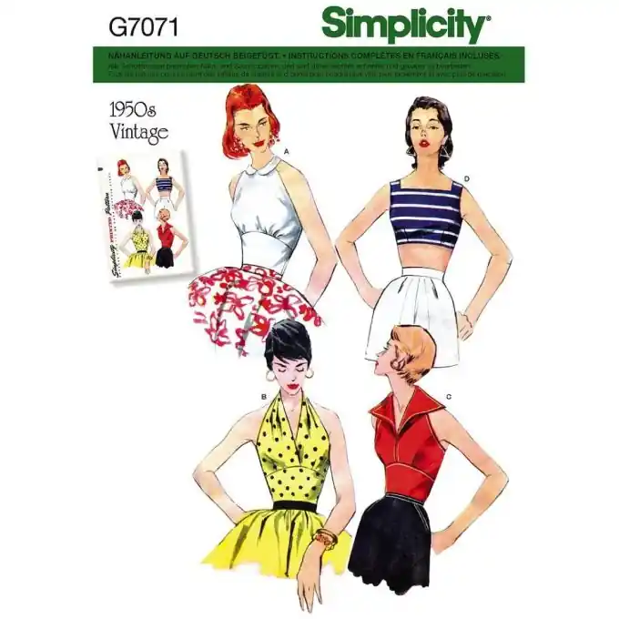 Echt Schnittmuster Simplicity 8645.d5 – Vintage Oberteil 50er