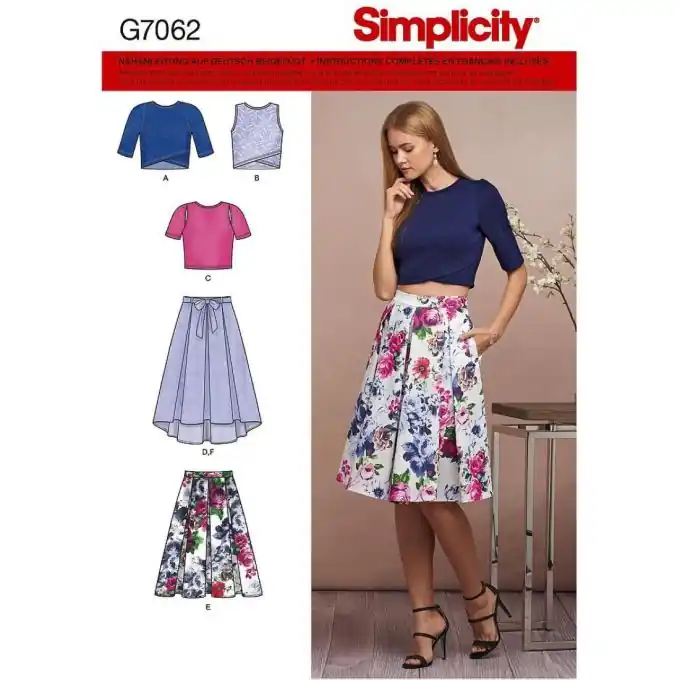 Premium Schnittmuster Simplicity 8609.d5 – Rock & Oberteil Eng/Fr