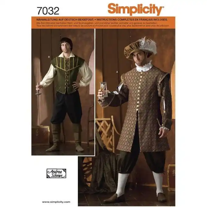 Markenprodukt Herren Historisches Kostüm Simplicity 4059.a