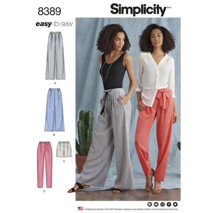 Simplicity – Kurze Hose mit variabler Länge und Gürtel Mengenrabatt
