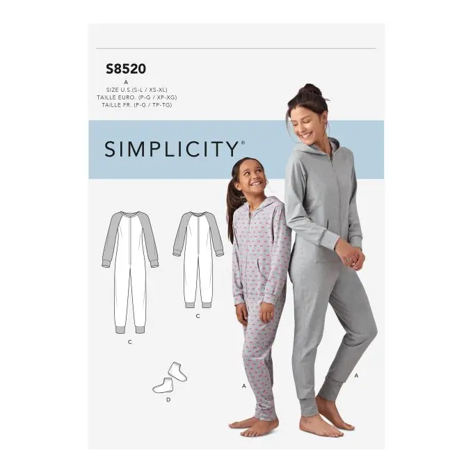 Heute Kaufen Schnittmuster Simplicity 8520.a – Jumpsuit & Schue Damen Kinder Eng/Fr