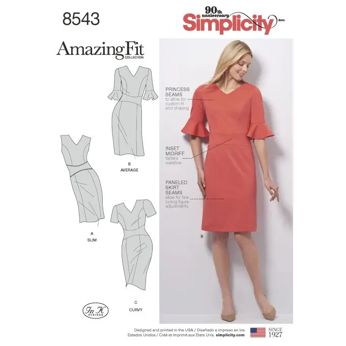 Schnittmuster Simplicity 8543.aa – Kleid Eng/Fr Gratis Versand