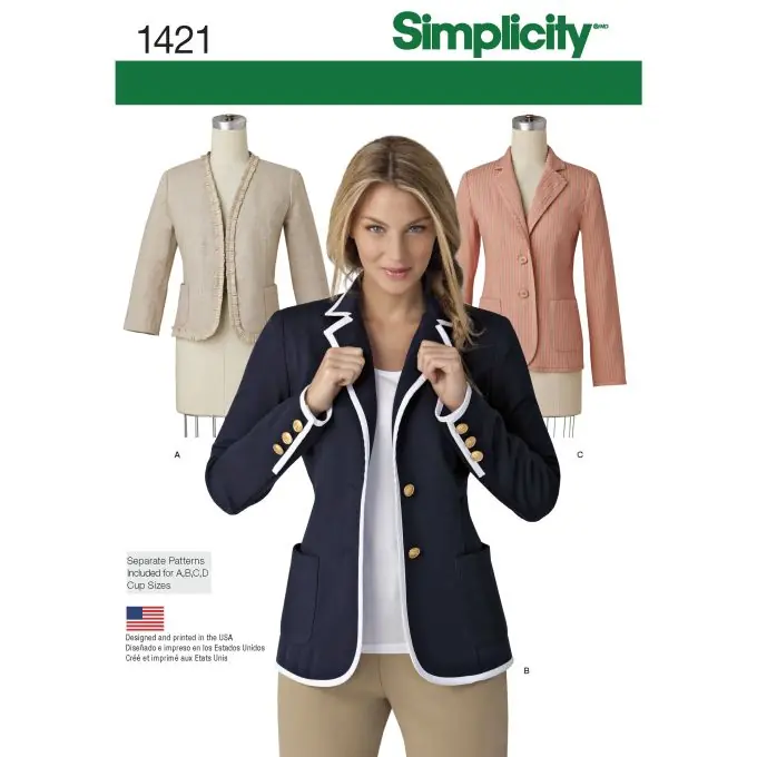 Kostenloser Versand Schnittmuster Simplicity 1421.h5 – Jacke