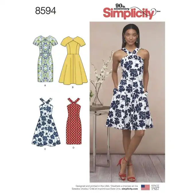 Sichere Zahlung Simplicity Sommerkleid mit variabler Schnittführung – Anfänger-freundlich