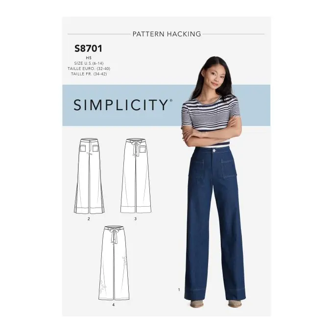 Bestseller Schnittmuster Simplicity 8701.u5 – Hose Eng/Fr