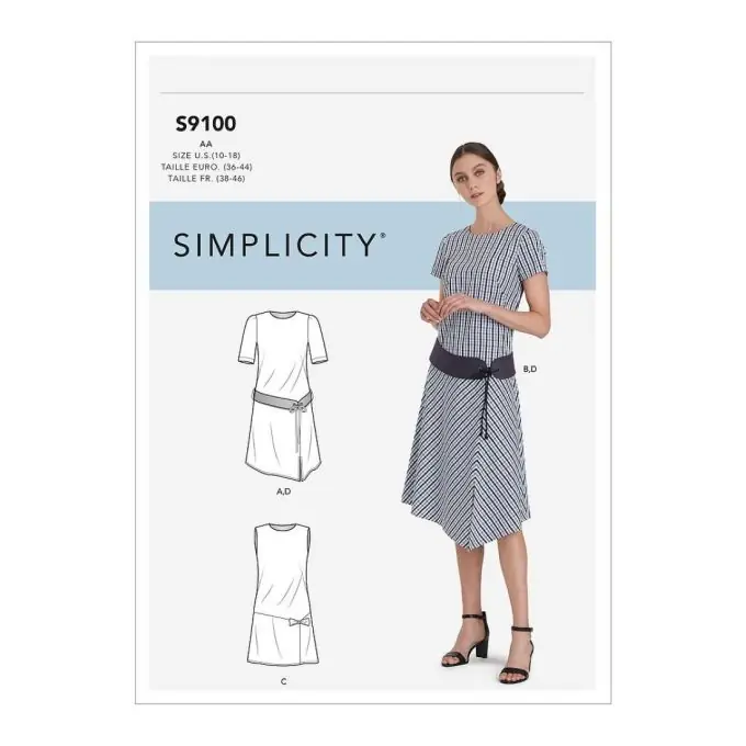 Highlight Schnittmuster Simplicity 9100.aa – Kleid Trapez Eng/Fr