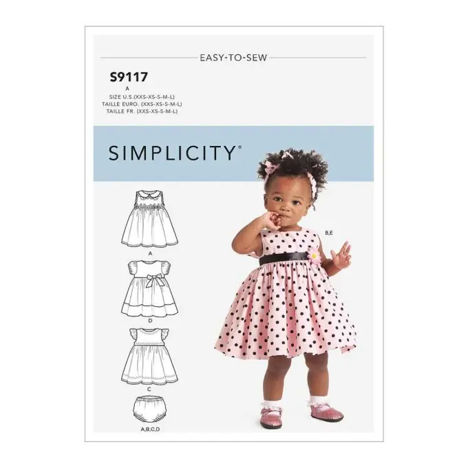 Simplicity Schnittmuster für süßes Baby-Prinzessinnenkleid mit Bloomer-Shorts Exklusiv