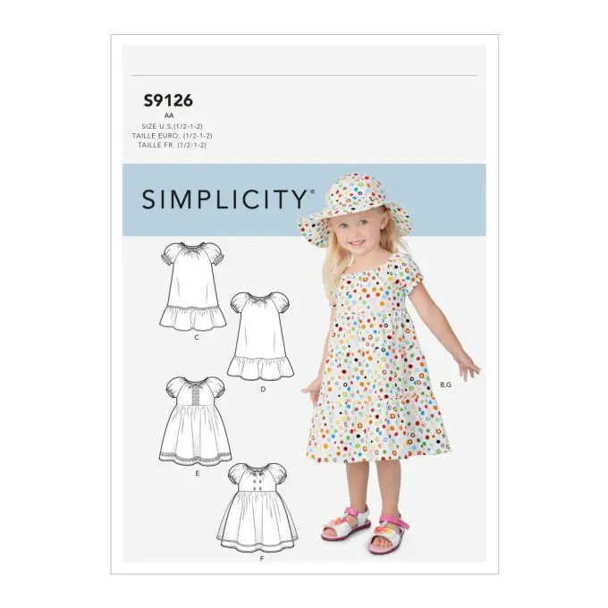 Schnittmuster Simplicity 9126.aa – Mädchenkleid Puffärmel Solange Der Vorrat Reicht