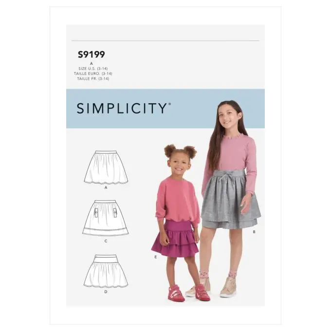 Preiswert Schnittmuster Simplicity 9199.a – Rock für Mädchen – FR, DE