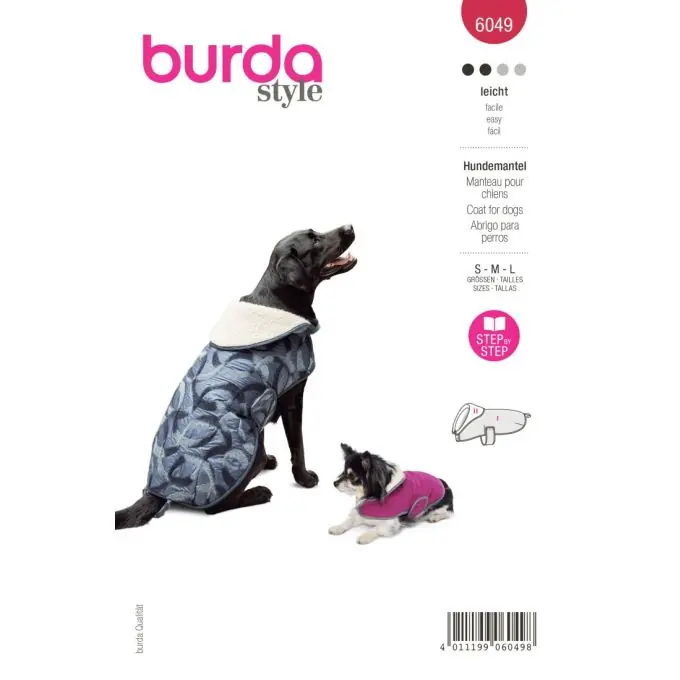 Mengenrabatt Schnittmuster Burda 6049 – Hundemantel