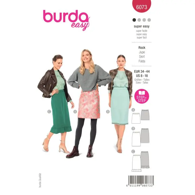 Burda Rock mit elastischem Gürtel in drei Längen Sale